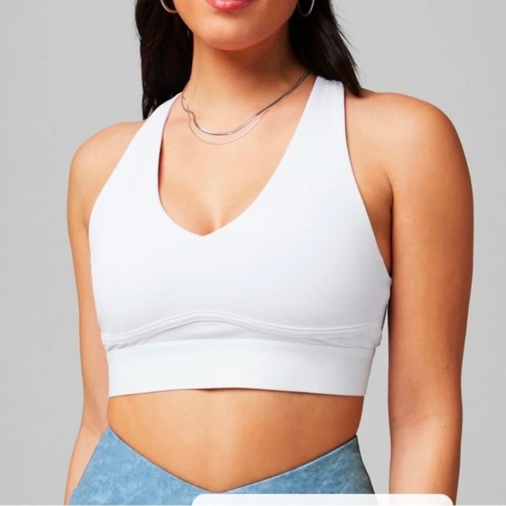 Fabletics Sz S All Day Every Day Adjustable Bra Sports Bra In White Nwt